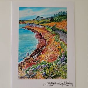 Art Print Jo Laking Glossy Print Cliff Beach on Greeting Card #0215